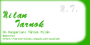 milan tarnok business card